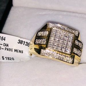 10k solid gold custom made REAL diamond men ring NOT PLATED FREE Appraisal Sale!